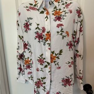 Philosophy White Shirt with Floral Accents